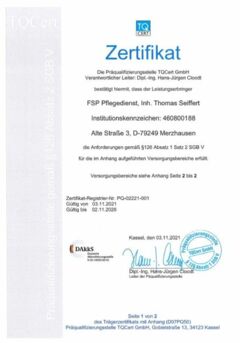 Zertifikat Hausnotruf